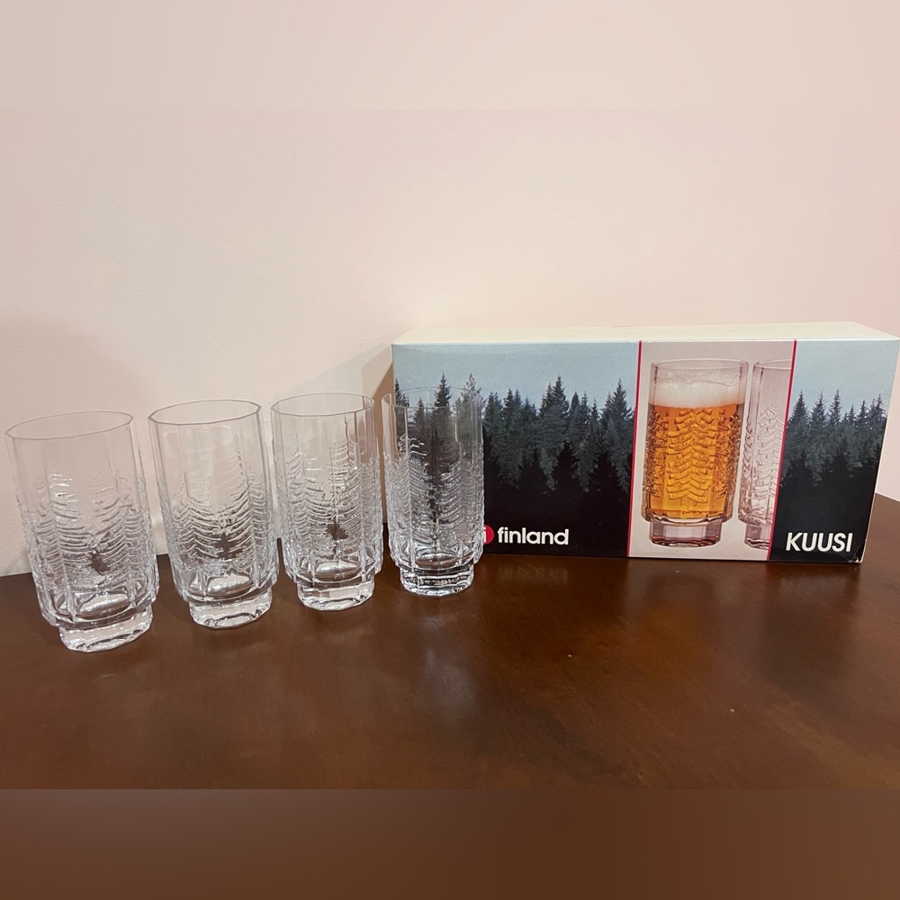 littala Finland Kussi Spruce Highball Glasses